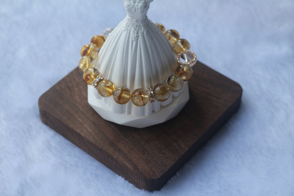 Wealth Crystal Bracelet • Citrine & Tiger’s Eye • Minimalist Design